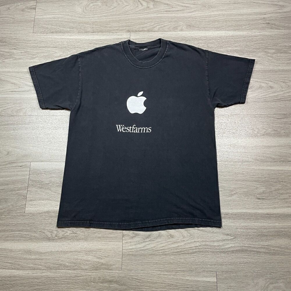 Vintage Shirt Mens Large Black Apple Store 90s Shop Westfarms Computer